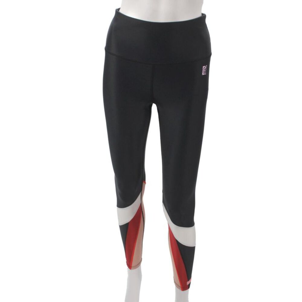 PE Nation Women Black Ankle Leggings 78% Recycled Nylon Athleisure Size M